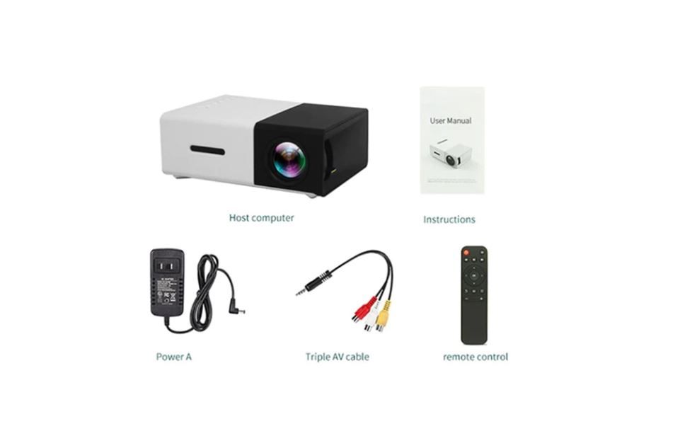 Mini LED Projector Audio Media Video Player 1080P
