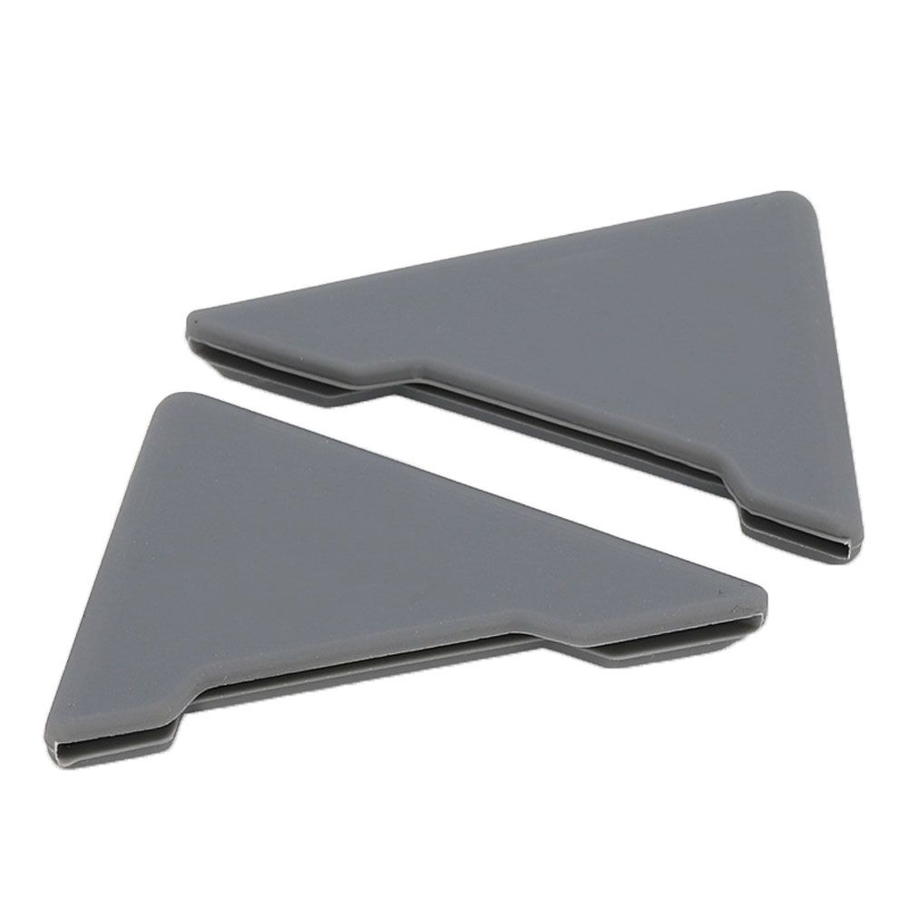 2Pcs Triangle Car Door Corner Soft Silicone Guard Trim-Gray
