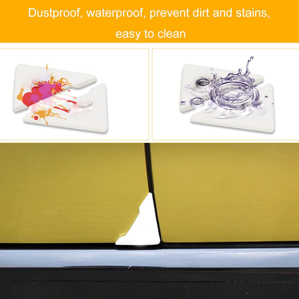 2Pcs Triangle Car Door Corner Soft Silicone Guard Trim-Gray