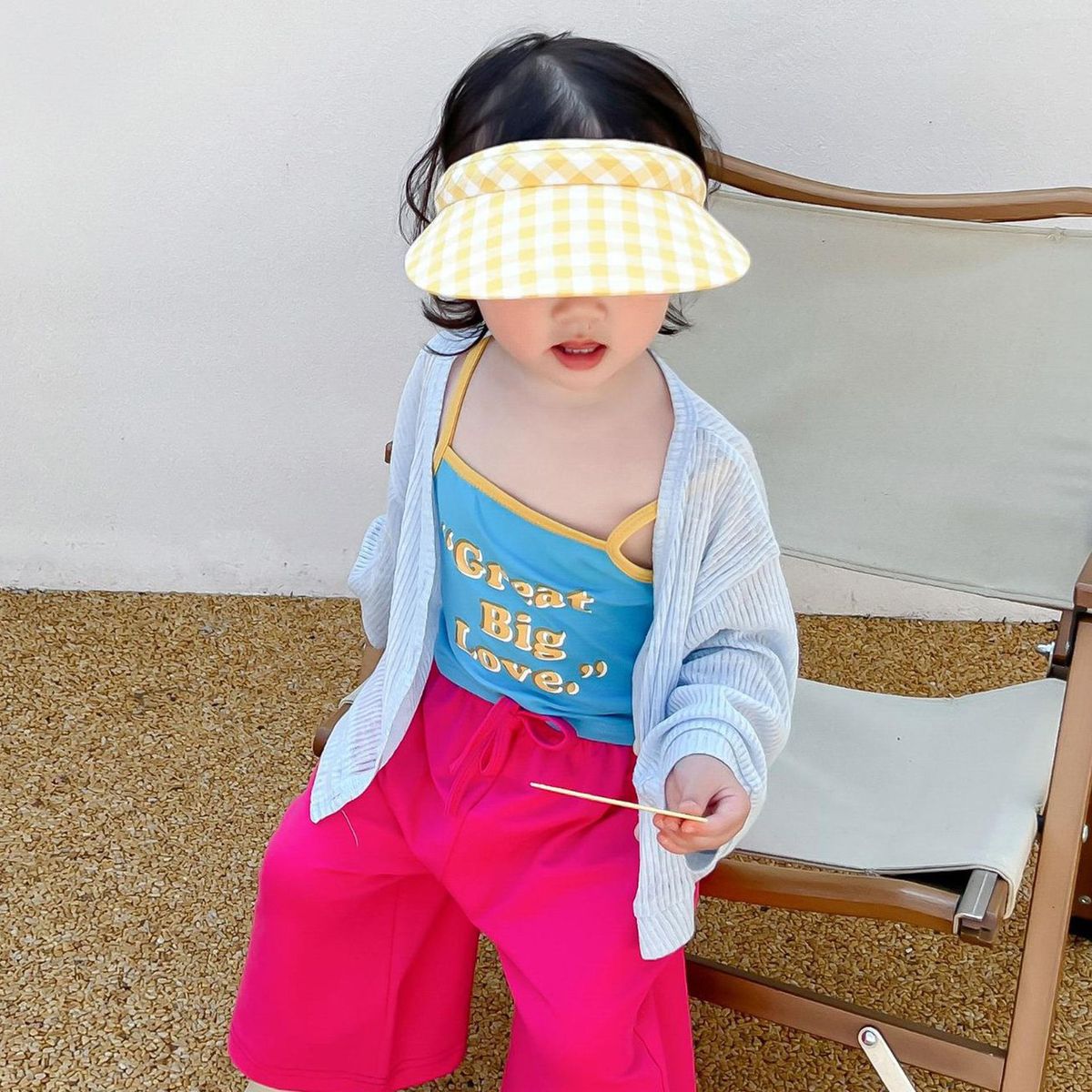 Girls' Summer Coat Thin Breathable Sun Protection Shirt Kids V-neck Cardigan Top Korean Children's Air Conditioning Clothing