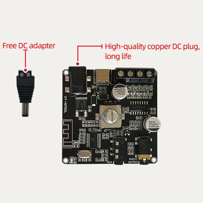 XY-AP50L Mini Bluetooth 5.0 50W+50W Wireless O Power Digital Amplifier Board Stereo Amp 3.5MM AUX USB APP