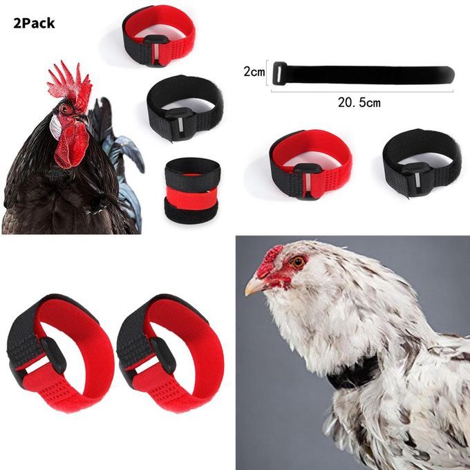18pcs No-Crow Rooster Collar No Crow Noise Neck Belt For Chicken Red