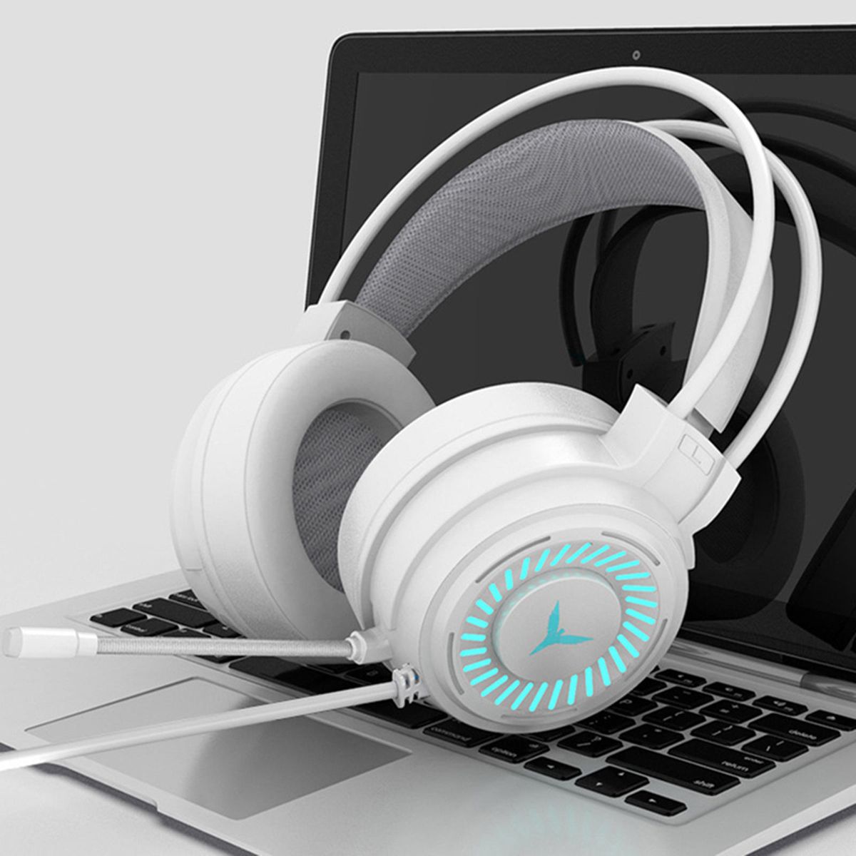 G58 Colorful LED Light Gaming Headset Wired Headphone With Mic White