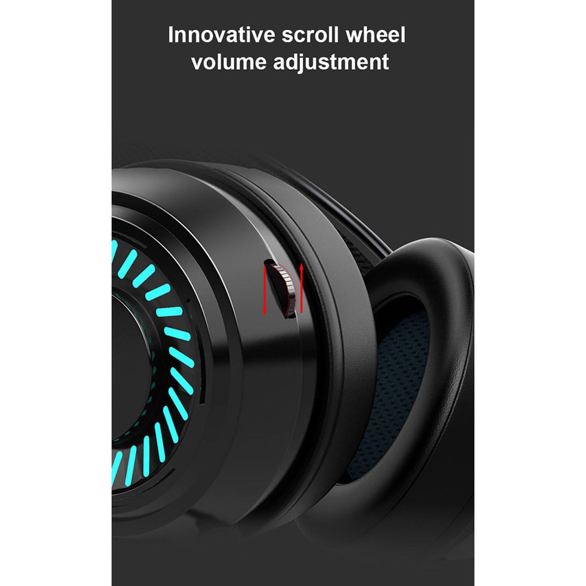 G58 Colorful LED Light Gaming Headset Wired Headphone With Mic White