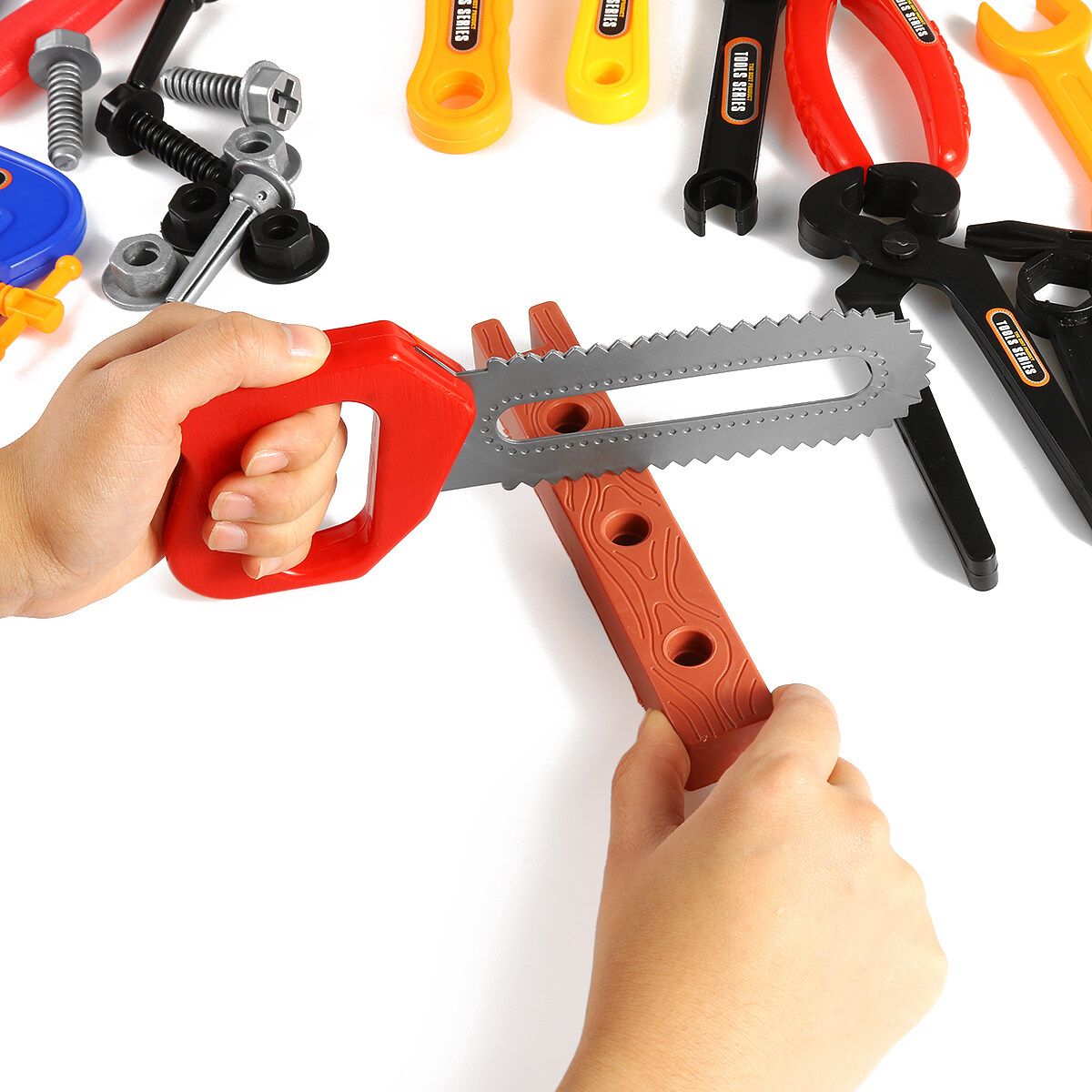 19/32/37PCS Plastic Simulation Tool Set Boys Kids Childs Funny Toy Kit Children Pretend Play Craftsman Carpentry Repair Toys Tools DIY 32PCS