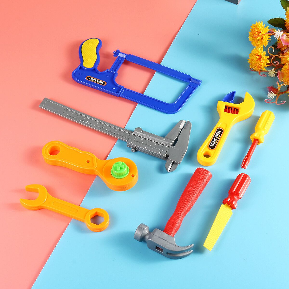 19/32/37PCS Plastic Simulation Tool Set Boys Kids Childs Funny Toy Kit Children Pretend Play Craftsman Carpentry Repair Toys Tools DIY 19PCS