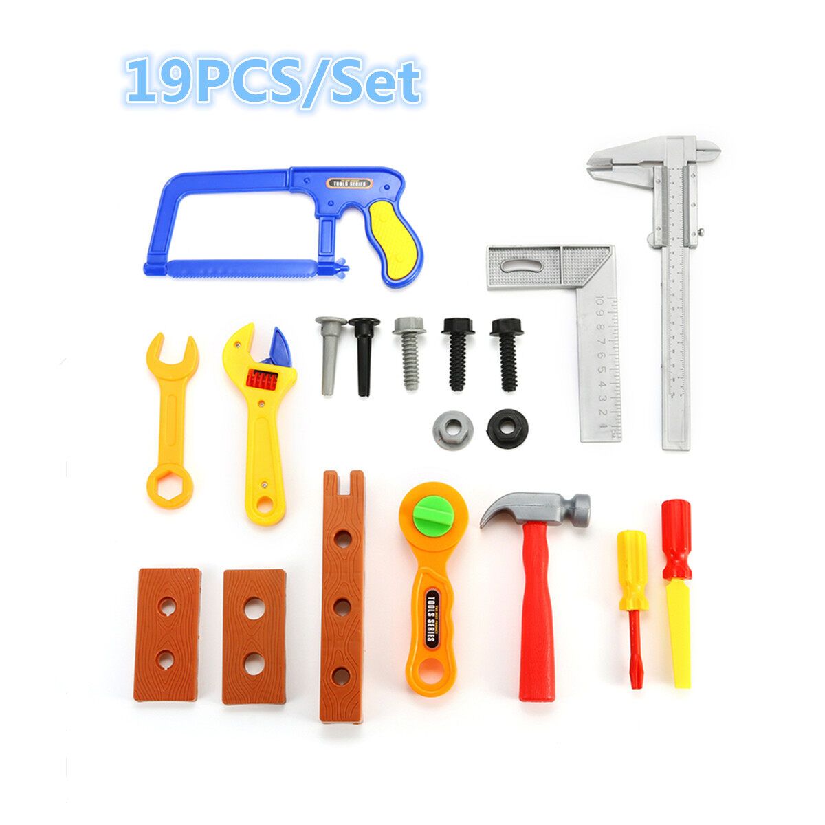 19/32/37PCS Plastic Simulation Tool Set Boys Kids Childs Funny Toy Kit Children Pretend Play Craftsman Carpentry Repair Toys Tools DIY 19PCS