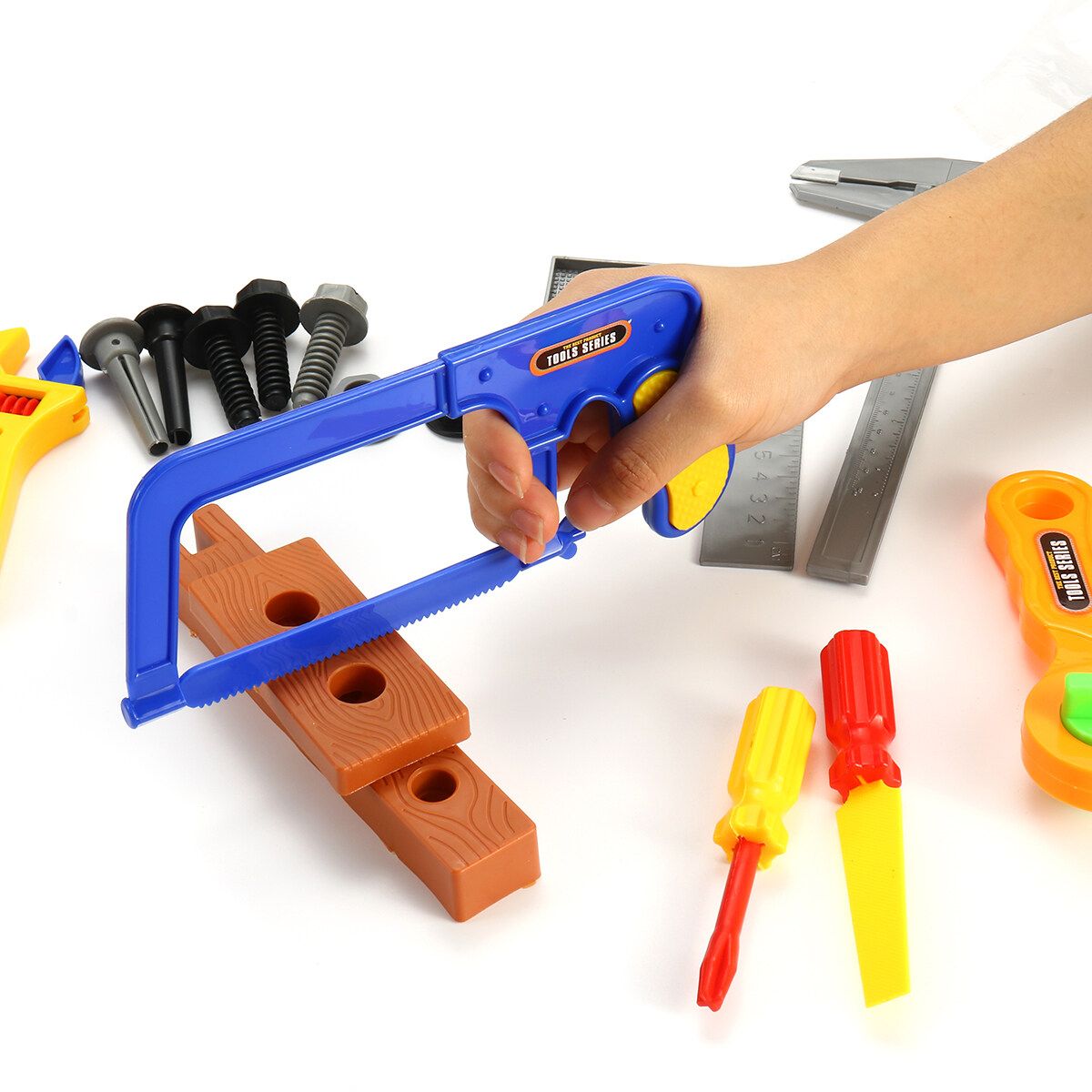 19/32/37PCS Plastic Simulation Tool Set Boys Kids Childs Funny Toy Kit Children Pretend Play Craftsman Carpentry Repair Toys Tools DIY 19PCS