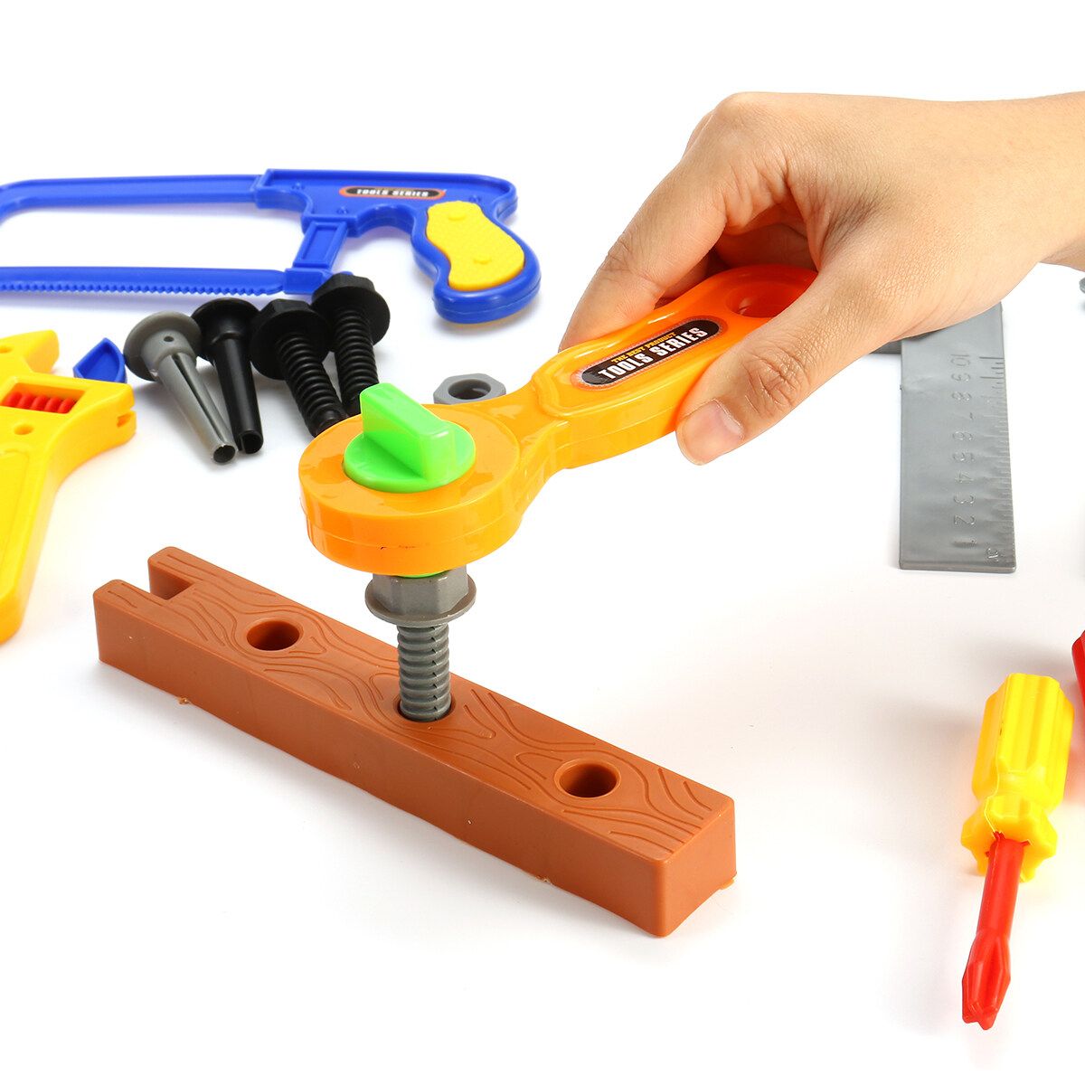 19/32/37PCS Plastic Simulation Tool Set Boys Kids Childs Funny Toy Kit Children Pretend Play Craftsman Carpentry Repair Toys Tools DIY 19PCS