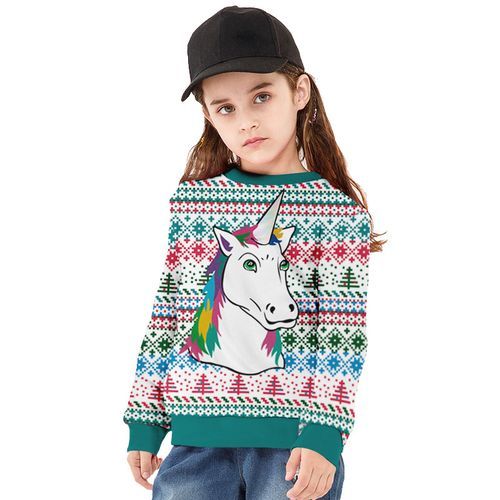Parent Child Unicorn Long Sleeve Sweater---ChildBAX014-BJQ007