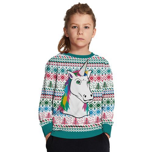 Parent Child Unicorn Long Sleeve Sweater---ChildBAX014-BJQ007
