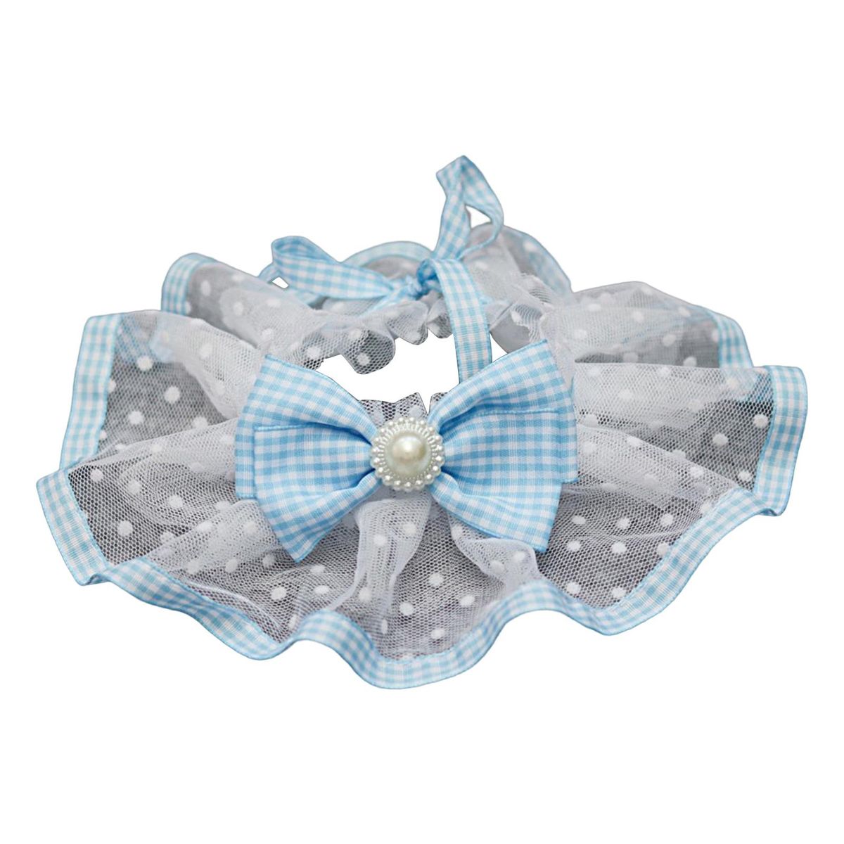 Cat Bib Princess Style Pets Cat Dog Bowknot Neck Scarf Sky Blue