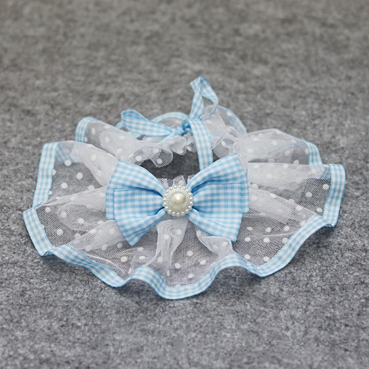 Cat Bib Princess Style Pets Cat Dog Bowknot Neck Scarf Sky Blue