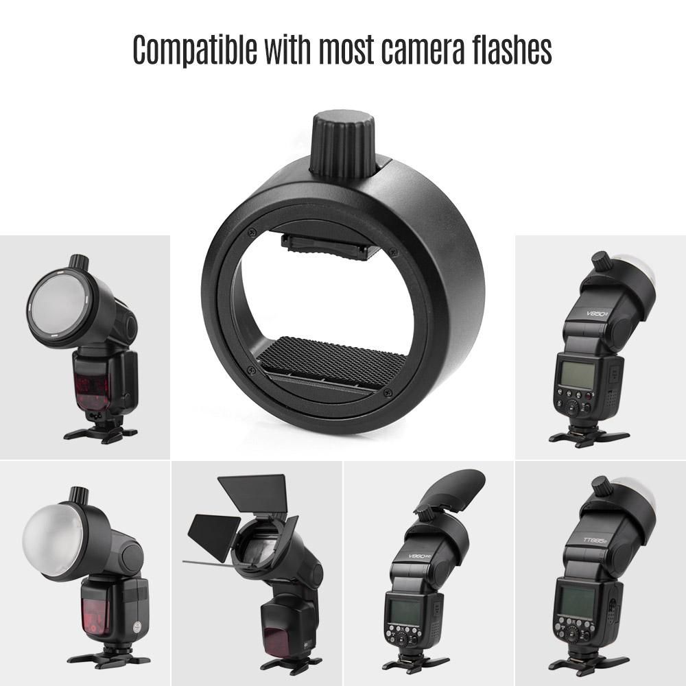 Godox S-R1 On-Camera Flash Speedlite Round Shape Adapter Ring Mount for Godox V860II V850II TT685 TT600 Series Flash for installing Godox AK-R1 Round Head Accessories