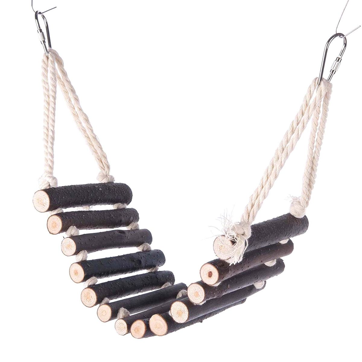 Wooden Bird Ladder Bridge Naturals Rope Ladder Bird Toy 13