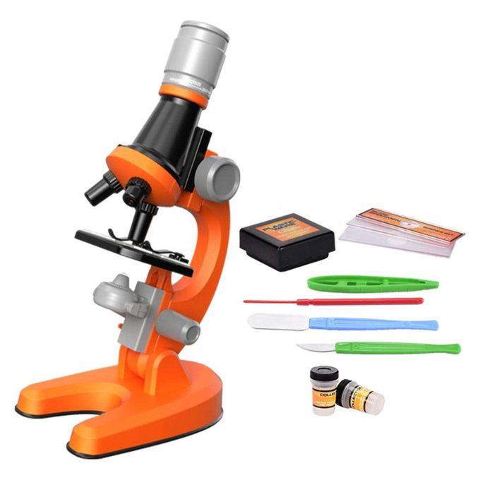 11pc Starter 40x-1200x Compound Microscope Science Toy Kit For Orange