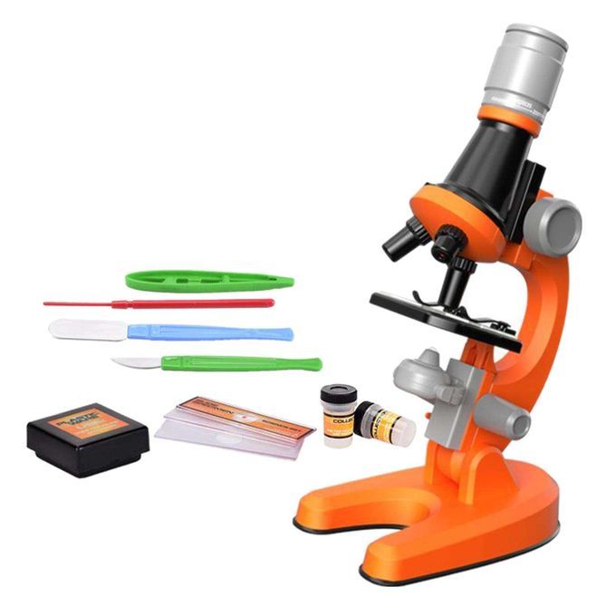 11pc Starter 40x-1200x Compound Microscope Science Toy Kit For Orange