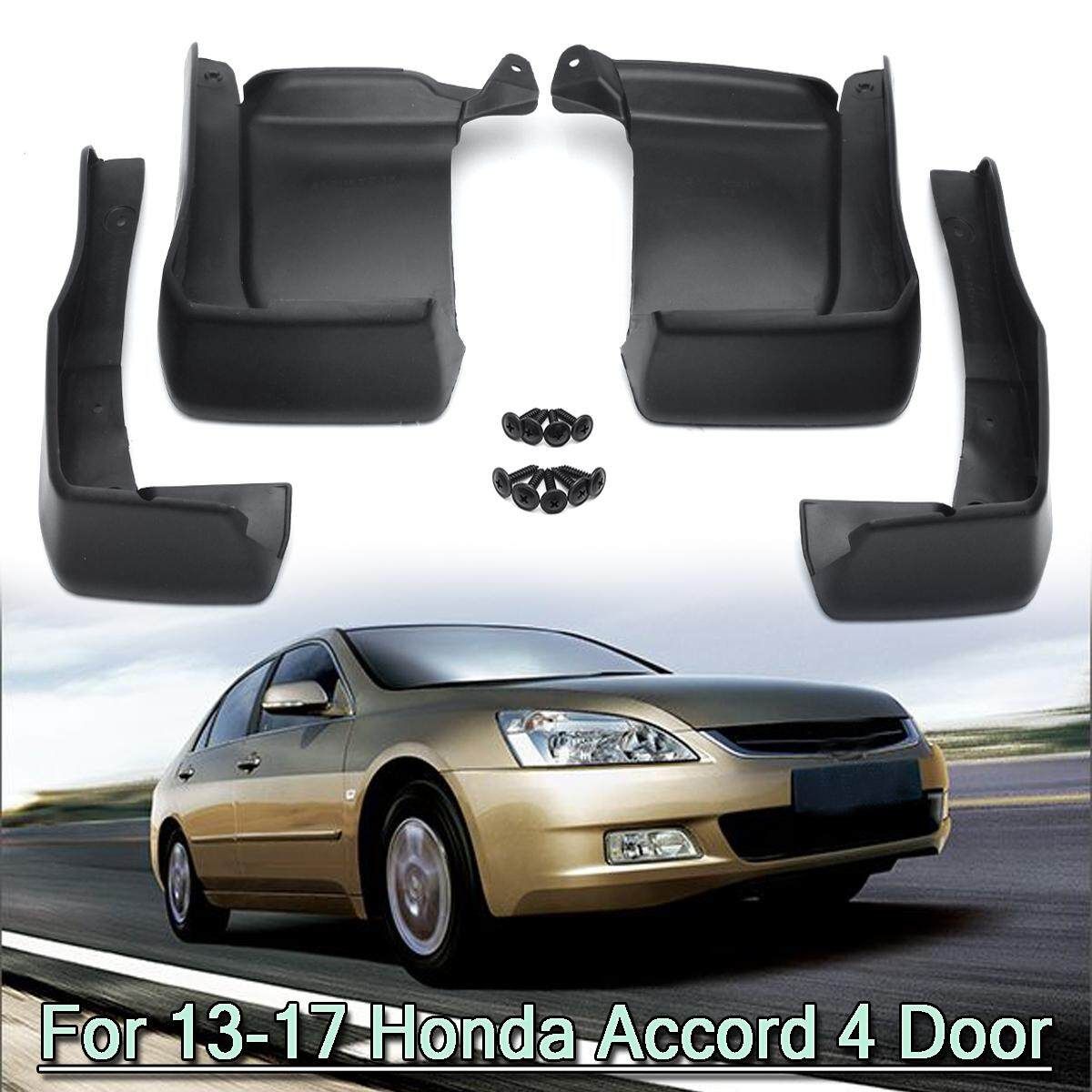 OE Front Rear Set 4 Pcs Splash Mud Guards Flaps For 13-17 Honda Accord 4 Door