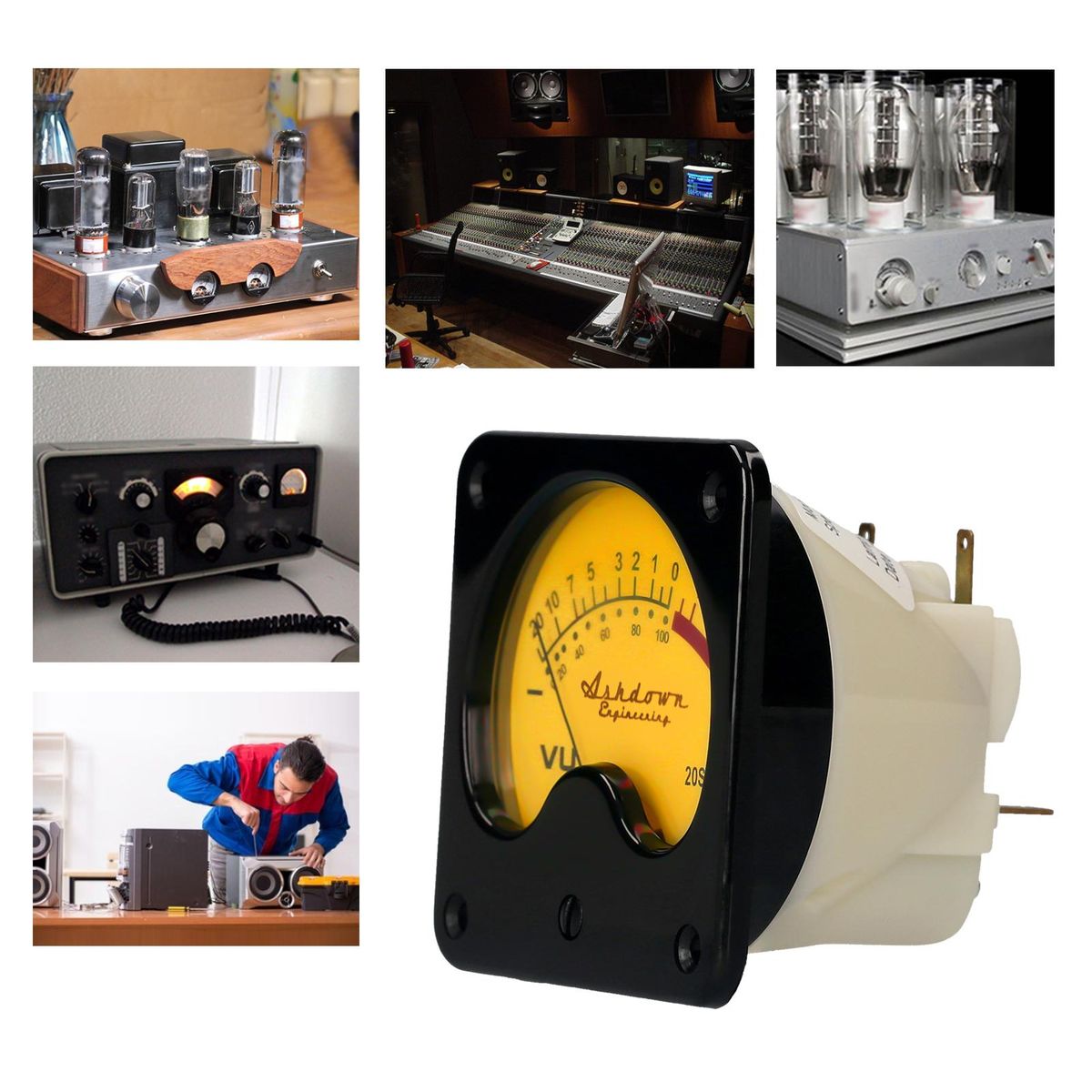 VU Meter Panel VU Meters Warm Back Light Analog DB Sound Level Indicator Portable DB Meter Power Amplifier Recording & Audio Level Amp