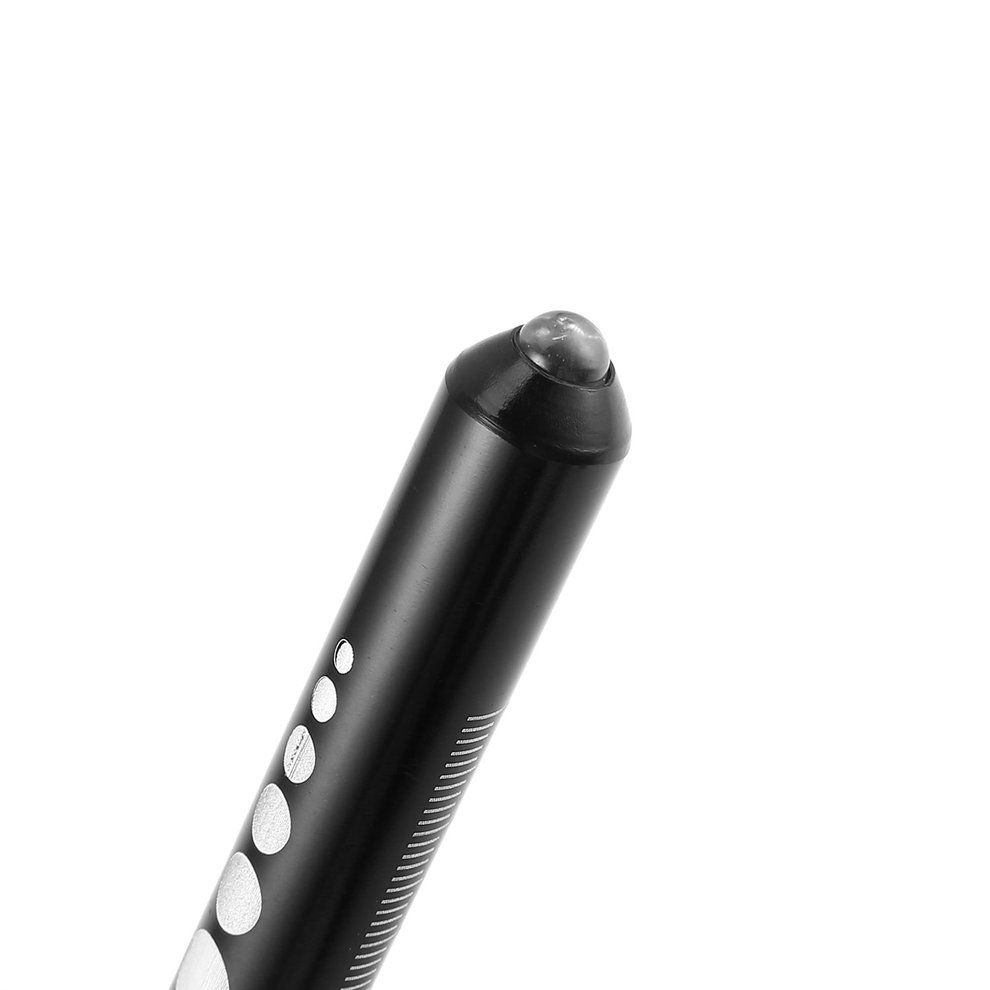 Aluminum Medical Surgical Penlight Pen Light Flashlight Torch With Scale First Aid-Black