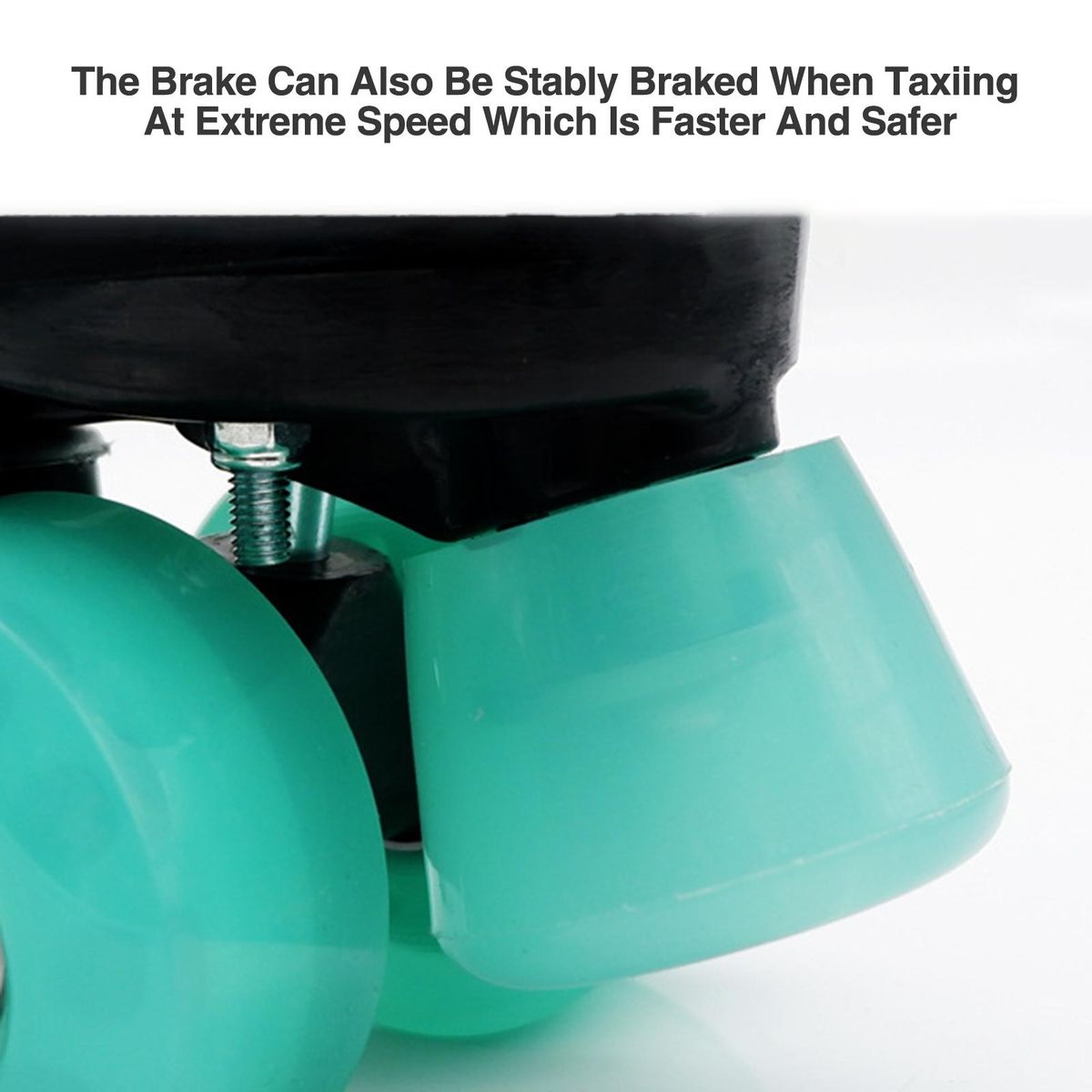 2Pcs Skate Stoppers Double-Row Roller Skating Brake Jam Plugs Green