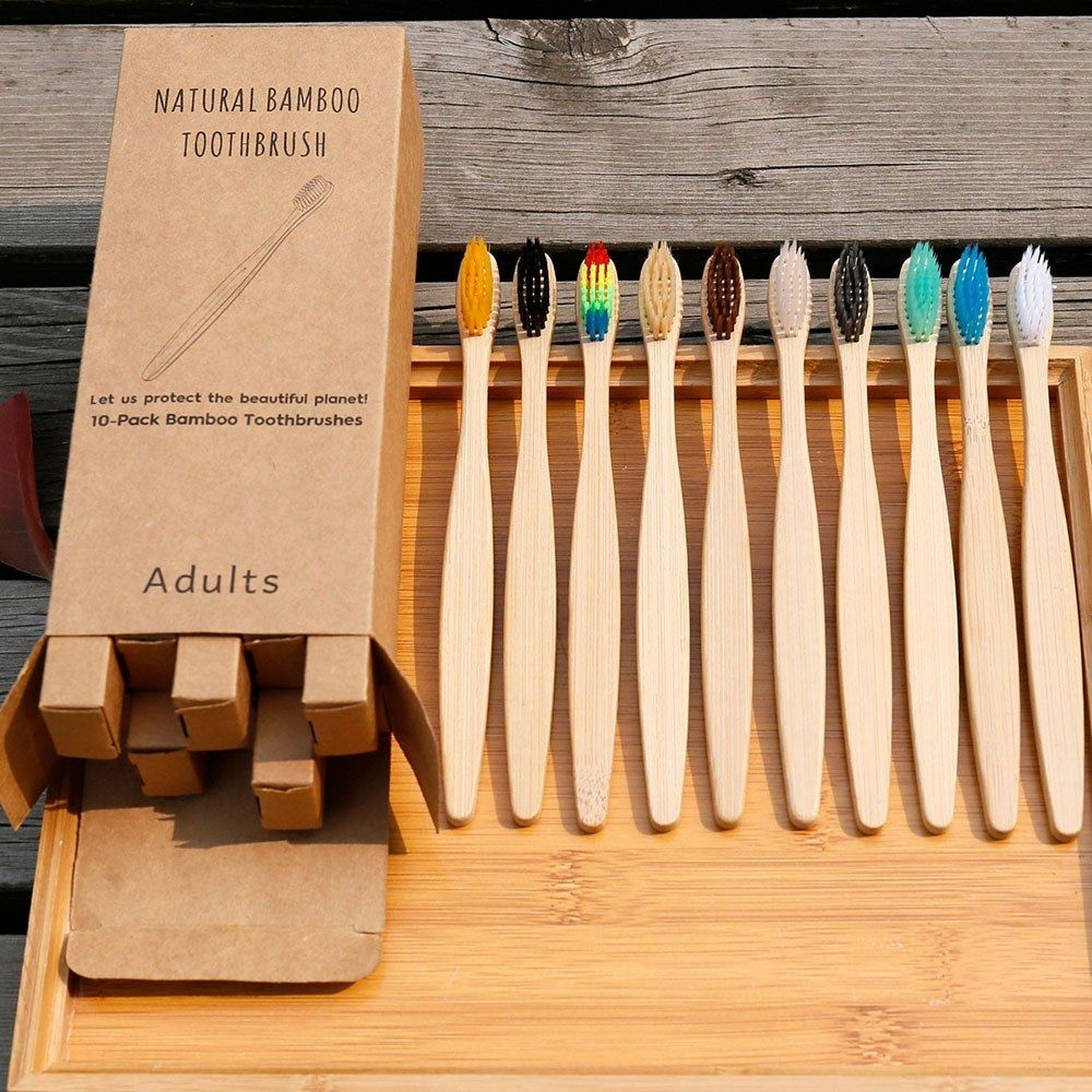 5Pcs/Set Natural Bamboo Toothbrushes Soft Bristles Bamboo