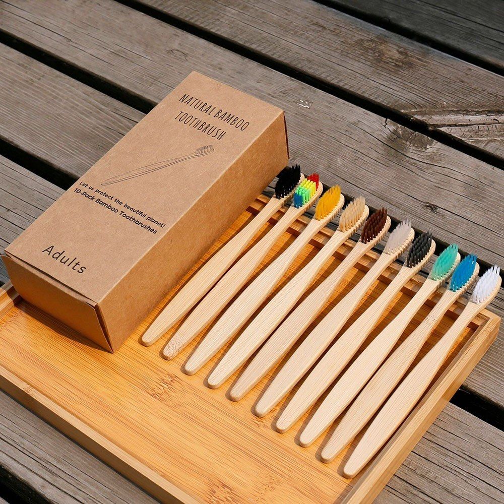 5Pcs/Set Natural Bamboo Toothbrushes Soft Bristles Bamboo