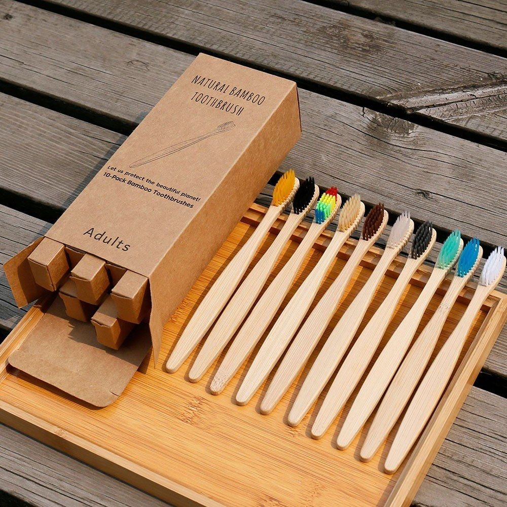 5Pcs/Set Natural Bamboo Toothbrushes Soft Bristles Bamboo