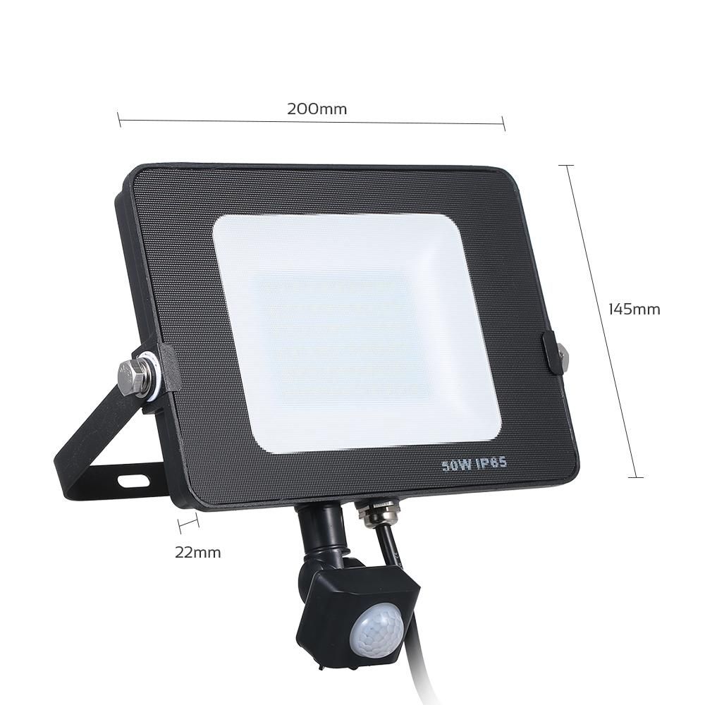 Tomshine AC220V-240V 50W Led Sensitive Motion Sensor Flood Light Project Lamp PIR Motion Inductor Lamp Adopted Human Infrared Technology IP65 Water-resistant for Garage Patio Yard Stairs Front Door Outdoor