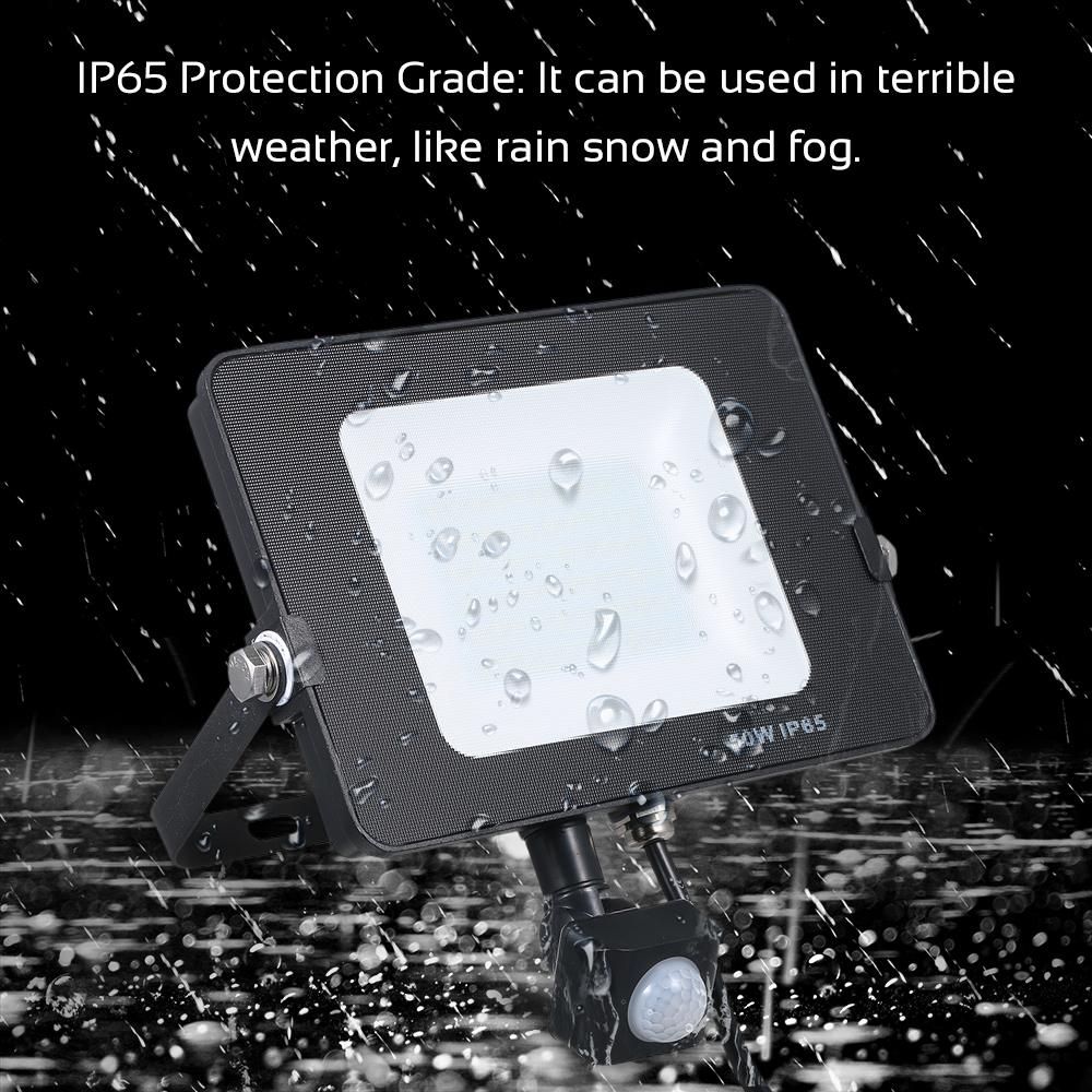 Tomshine AC220V-240V 50W Led Sensitive Motion Sensor Flood Light Project Lamp PIR Motion Inductor Lamp Adopted Human Infrared Technology IP65 Water-resistant for Garage Patio Yard Stairs Front Door Outdoor