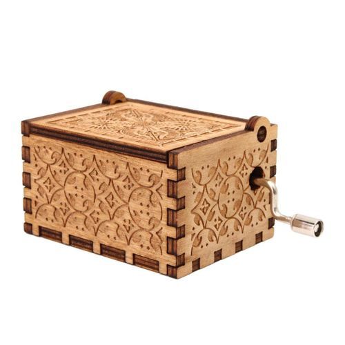 Hand Crank Collectible Music Box Engraved Wooden Theme Toys Birthday Craft Gifts#Game Of Throne Game Of Rights