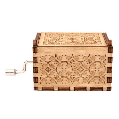 Hand Crank Collectible Music Box Engraved Wooden Theme Toys Birthday Craft Gifts#Game Of Throne Game Of Rights