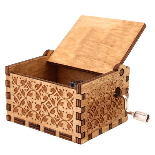 Hand Crank Collectible Music Box Engraved Wooden Theme Toys Birthday Craft Gifts#Game Of Throne Game Of Rights