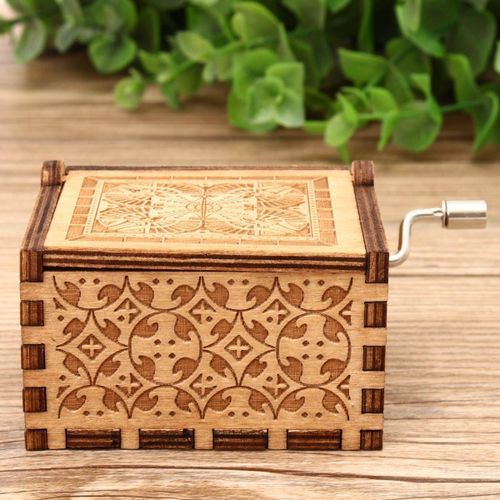 Hand Crank Collectible Music Box Engraved Wooden Theme Toys Birthday Craft Gifts#Game Of Throne Game Of Rights
