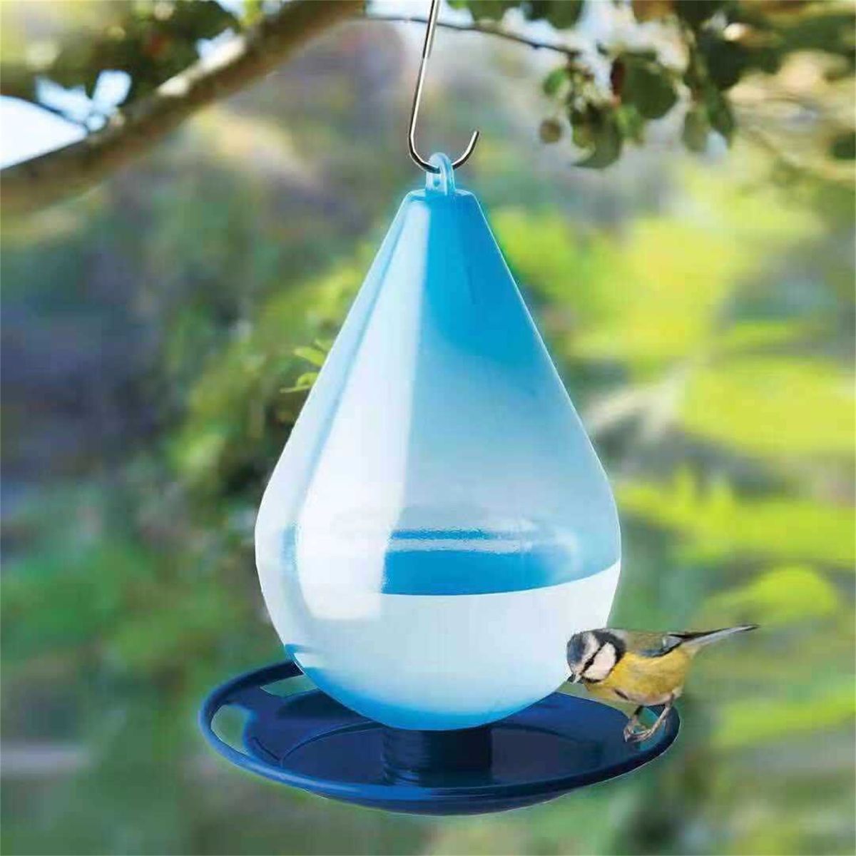 Bird Feeder Add Ambient Hanging Bird Food Container Blue