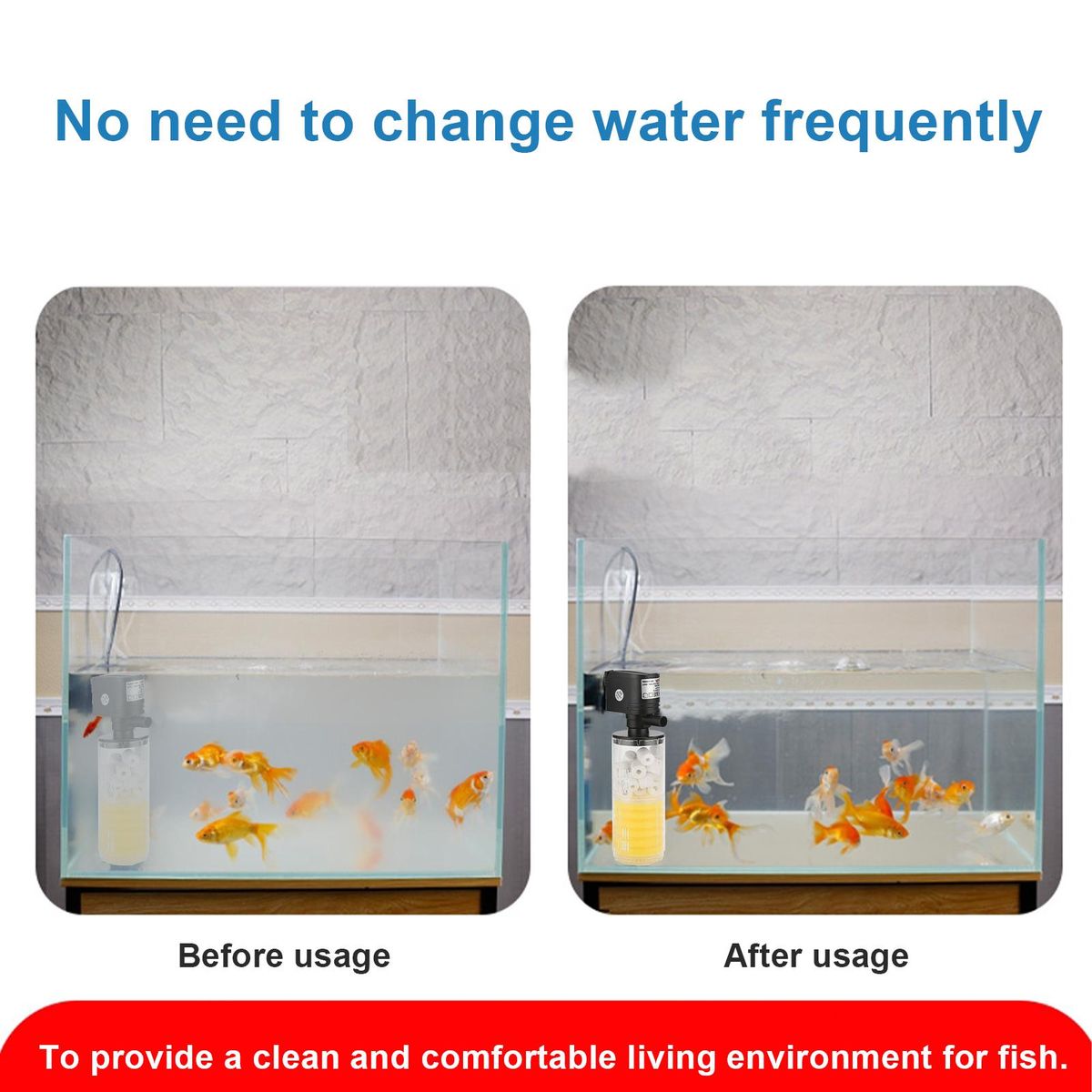 HX-1180F 12W Aquarium Filter for Fish Tank Submersible Internal Fish Tank Filter with  Water Pump Underwater Aquarium Filter