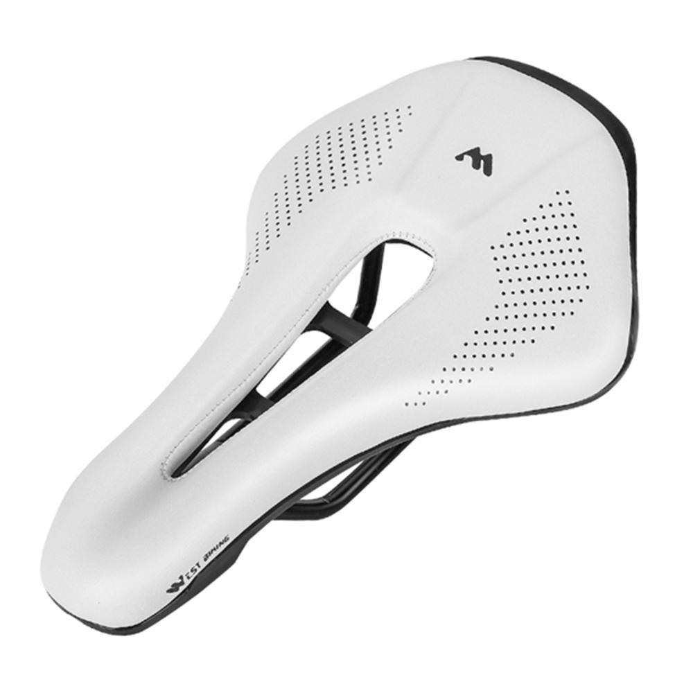 Bike Saddle Steel Rails Mountain Bicycle Seat Soft PU Leather Road MTB Bike Saddle Hollow Breathable Bike Saddle Bike Accessories Riding Equipment