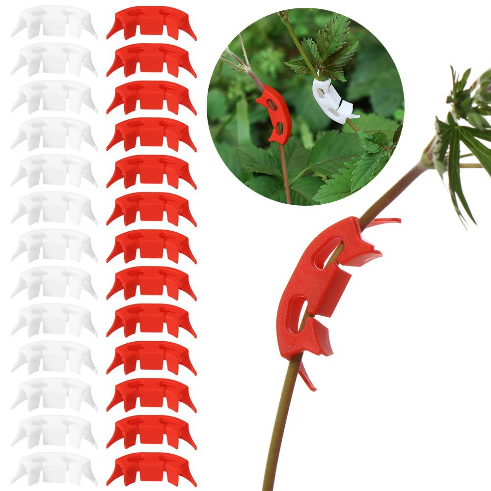100PCS Plant Vine Seedling Grad Retaining Clips 90 Degree Plant Bender For Flower Tomato-red