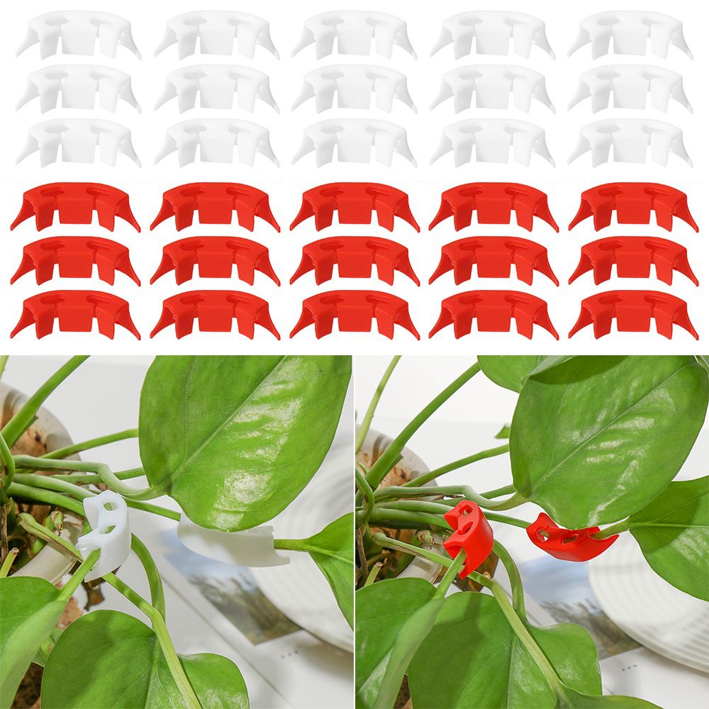 100PCS Plant Vine Seedling Grad Retaining Clips 90 Degree Plant Bender For Flower Tomato-red
