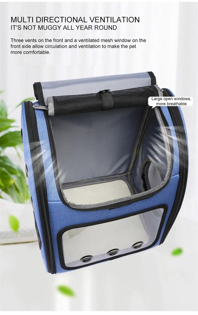 Pet Backpack Cat Bag Carry Breathable Foldable Pet Oxford Dog Carrying Supplies Big Space Breathable Heat Dissipation