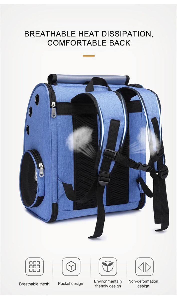 Pet Backpack Cat Bag Carry Breathable Foldable Pet Oxford Dog Carrying Supplies Big Space Breathable Heat Dissipation