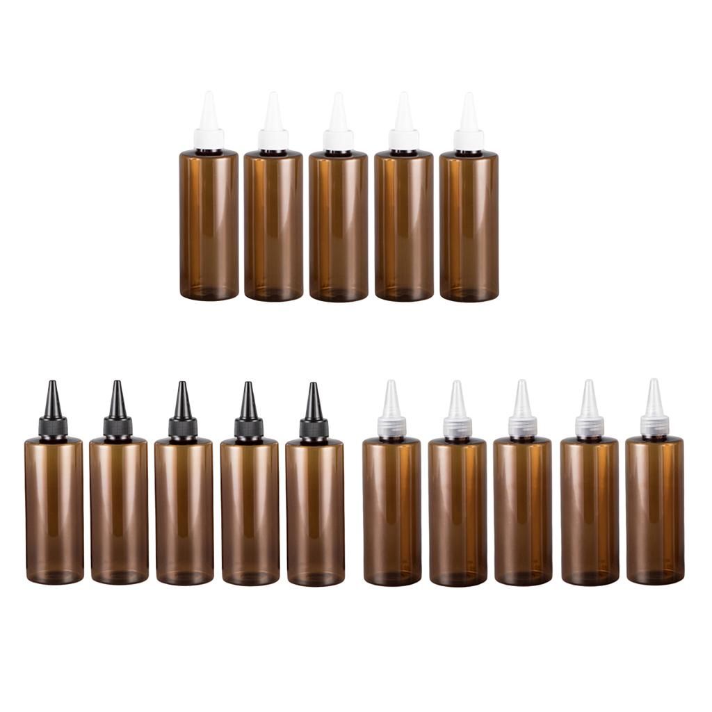 5 Dye Applicators Leakproof Lotion Shampoo Bottles W/