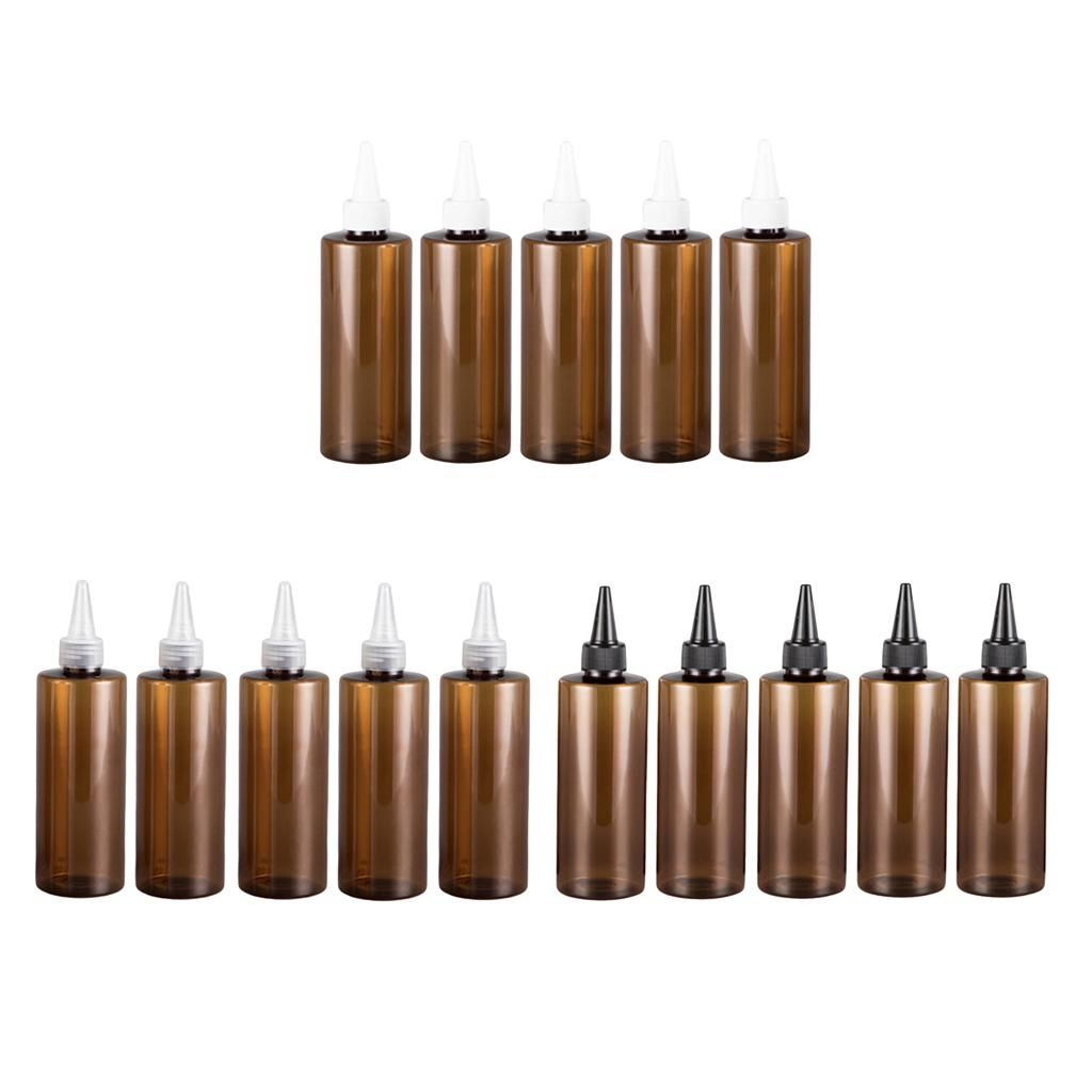 5 Dye Applicators Leakproof Lotion Shampoo Bottles W/