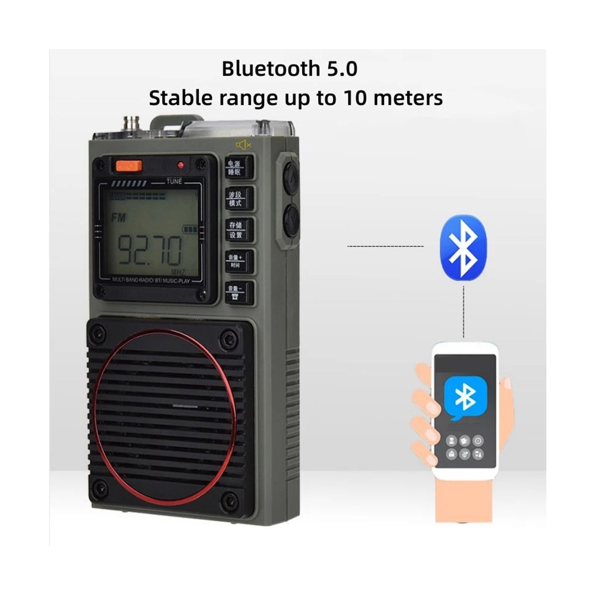 -787 AM/FM/SW/ Full Band Radio, Support Mobile Phone APP