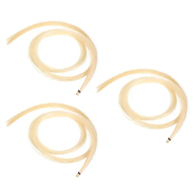 3 Hanks Of Violin Bow Hair White Horse Tail For Violin Viola Cello