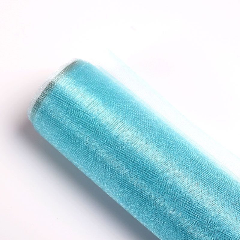 5M 10M Tulle Roll Crystal Fabric Organza Tulle Roll Spool Wedding Decoration Birthday Party Kid Baby Shower Christmas Decoration Sky Blue