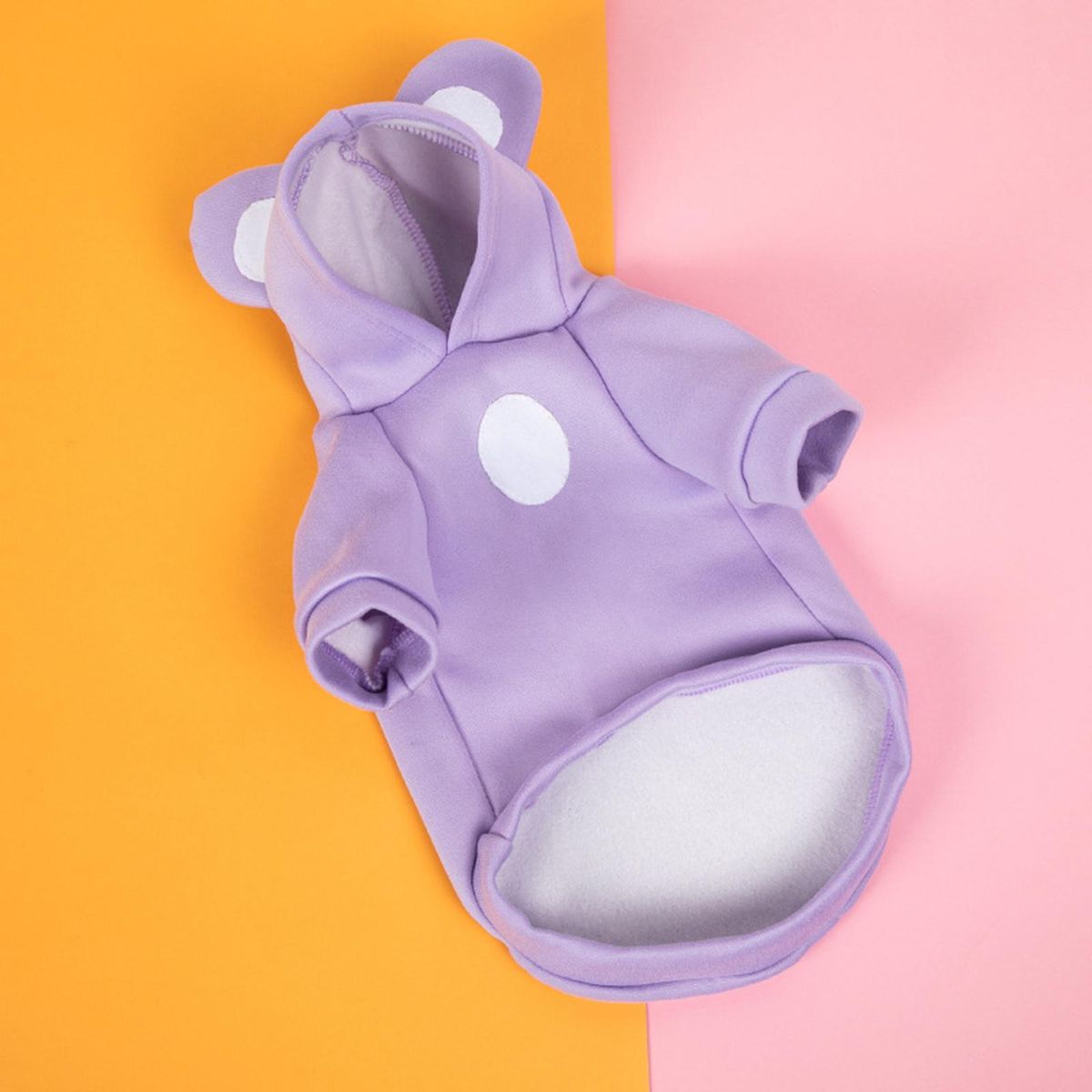 Pet Sweatshirt Bear Ear Cat Dog Hooded Two-legged Pullover Purple