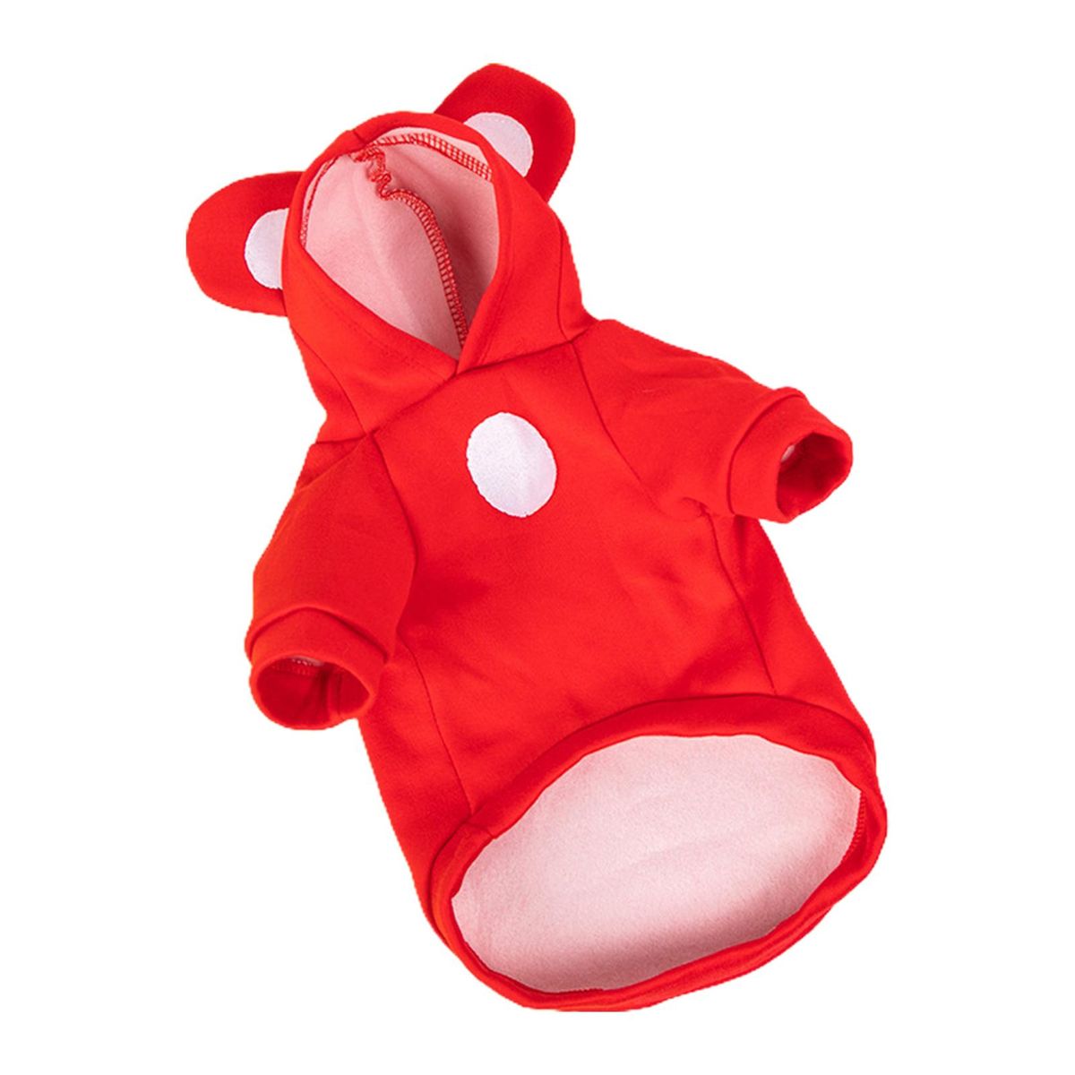 Pet Sweatshirt Bear Ear Cat Dog Hooded Two-legged Pullover Red