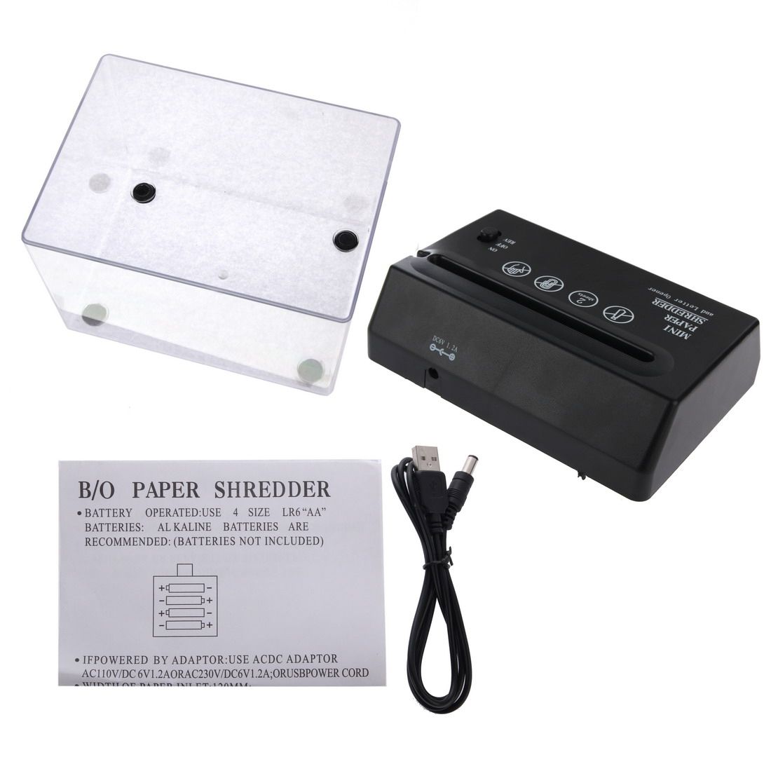 Mini USB Paper Shredder With Letter Opener