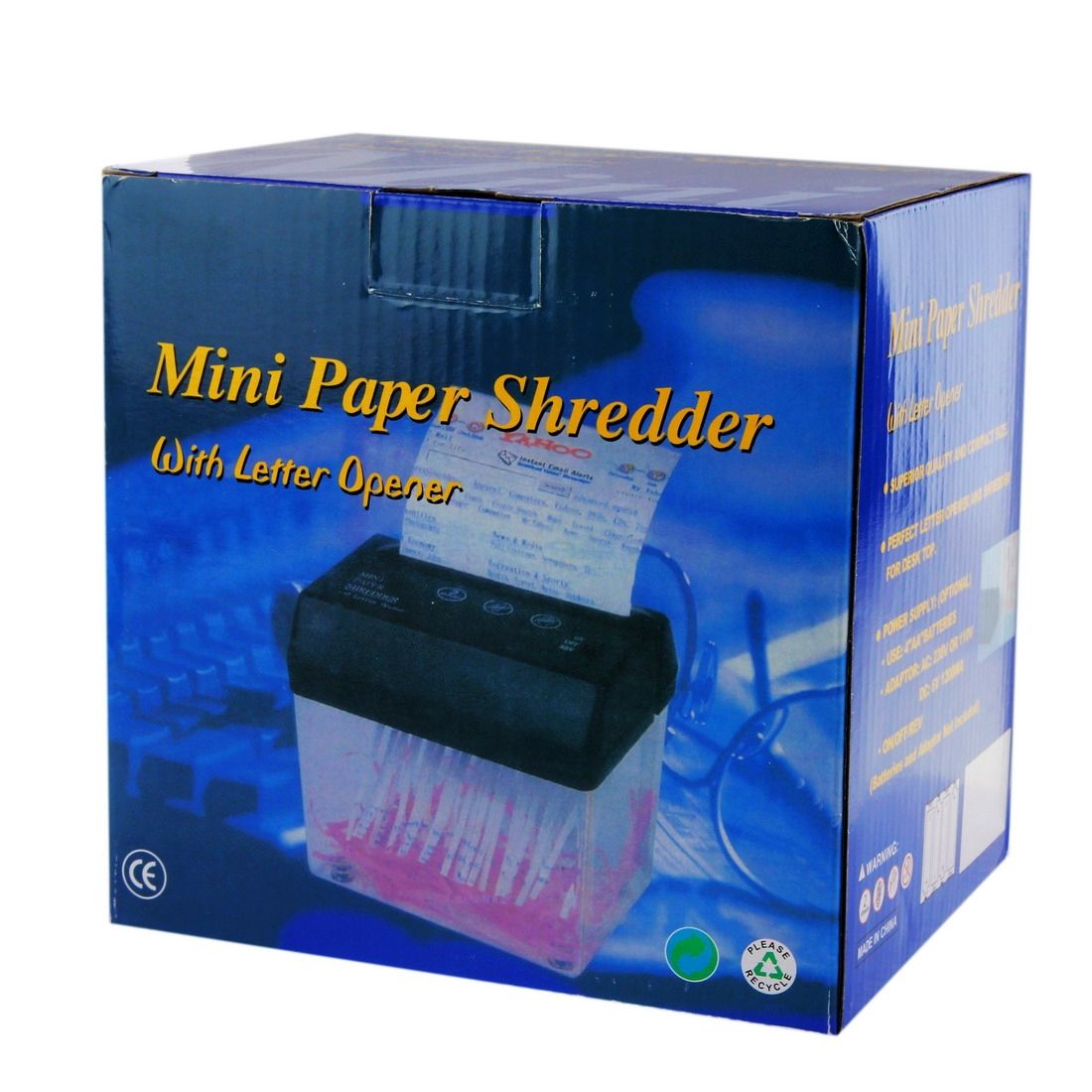 Mini USB Paper Shredder With Letter Opener